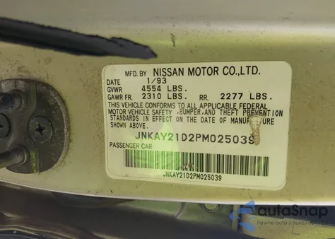 1993 Infiniti J30 из США, поврежденный, VIN JNKAY21D2PM025039